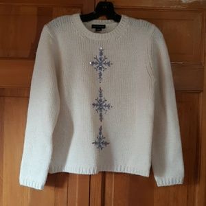 Ann Taylor Snowflake Sweater M